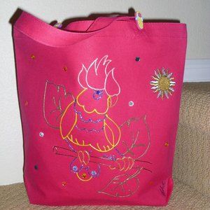 2/$25 NEW Handpainted Embellished Sturdy Canvas Tote Bag